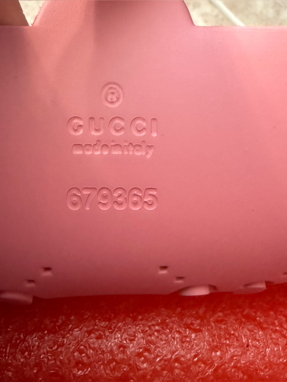 Gucci Pink Perforated GG Rubber Tote - Picture 8 of 9
